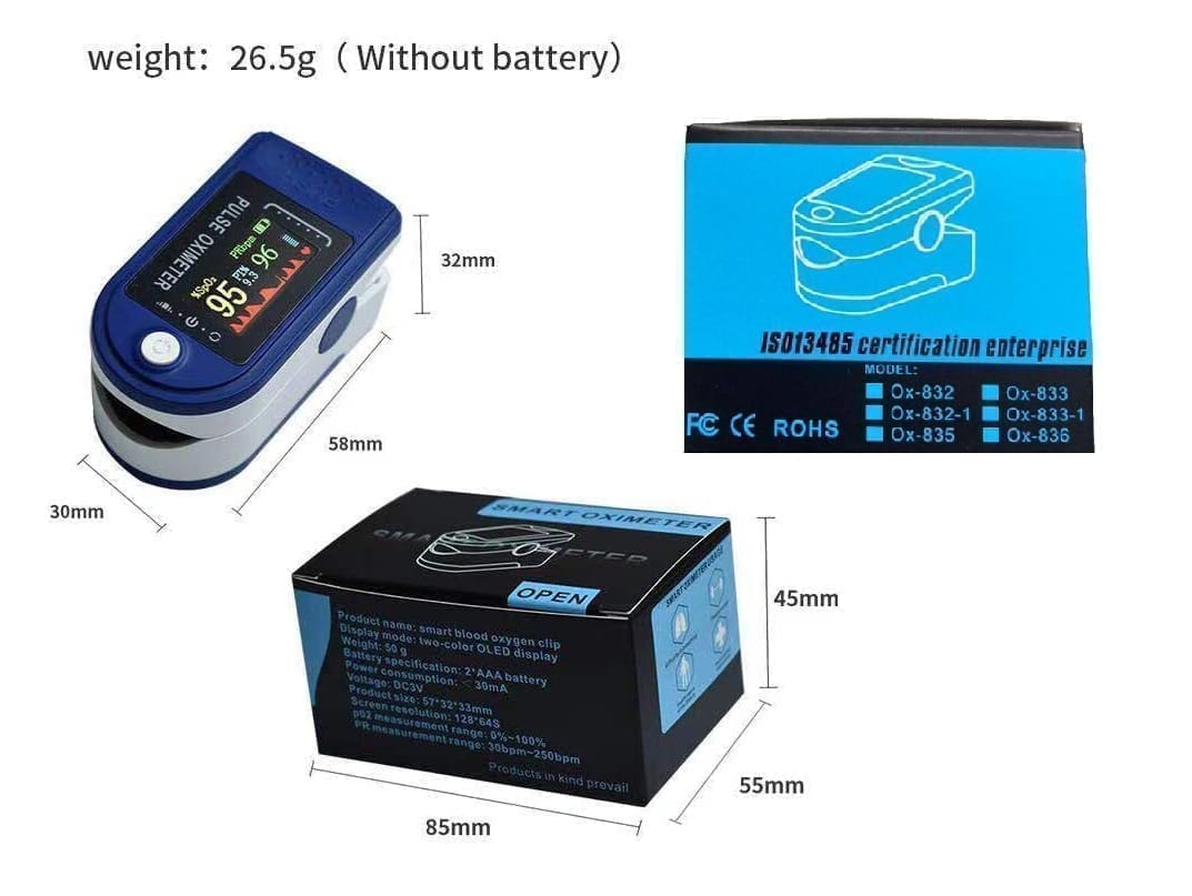 Pulzný oxymeter Ox-832 - prstový, OLED displej 4 Pulzný oximeter Ox-832 - prstový, OLED displej 4